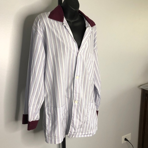 Brioni Multicolored Striped Shirt Pants Pajama Set 100% Cotton Size Medium Italy - Picture 8 of 10